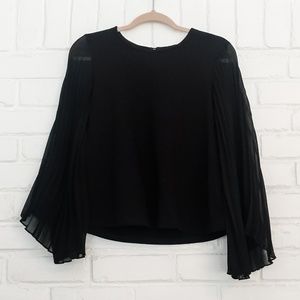 W5 Black Long Bell Sleeve Top Size S